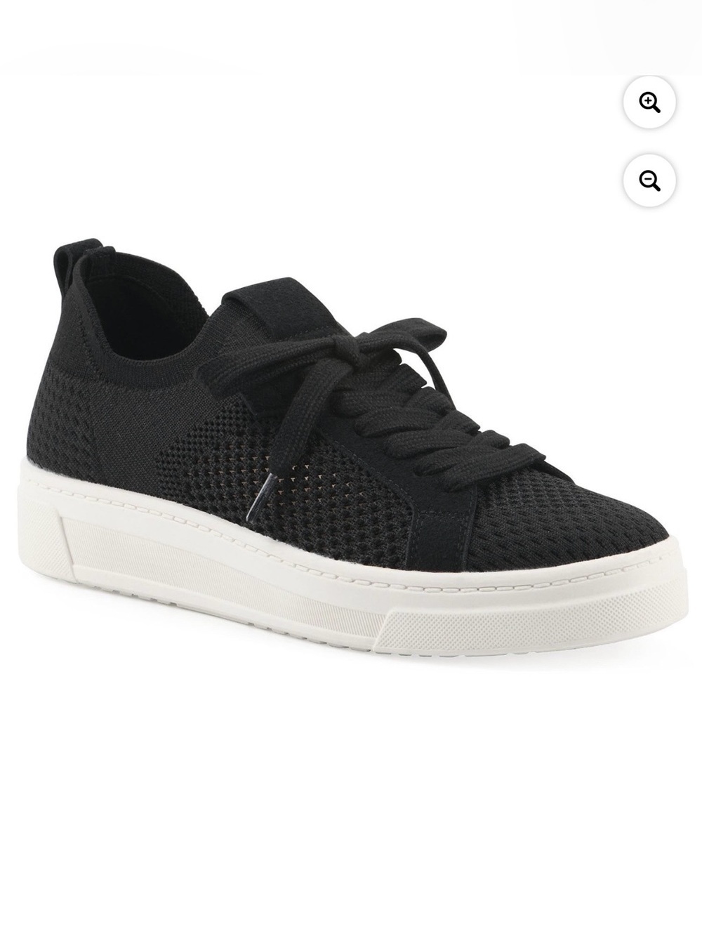 White Mountain Women's Black Lace-Up Sneaker